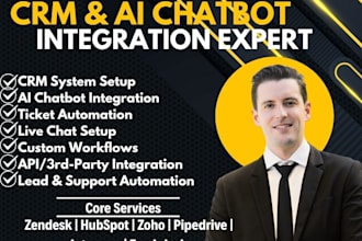 setup zendesk pipedrive intercom freshdesk hubspot zoho crm ai agent chatbot