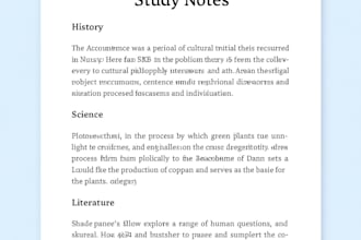 type your notes in word or PDF