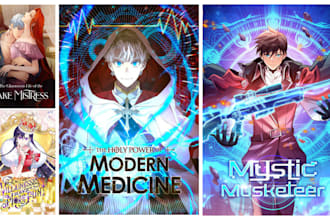 draw webtoon mafia dark friction romance fantasy book novel cover character art