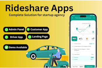 develop uber, indrive clone rideshare app with parcel delivery system