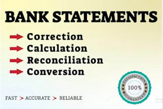 do prepare financial statements, bank reconciliation for you