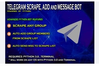 do telegram scraper bot, web scraping bot, telegram chatbot, scraping via python