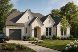 exterior design, sketchup 3d model and render
