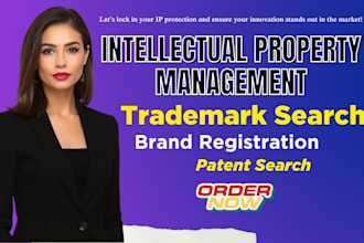 perform trademark search, patent search, trademark registration USA, UK, eu