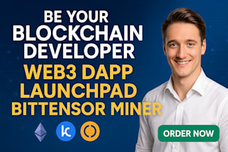 be your blockchain developer for web3 dapp, launchpad, bittensor miner