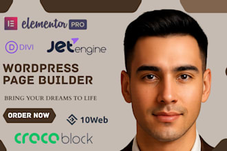 redesign wordpress elementor pro divi crocoblock 10web ai jet engine website seo