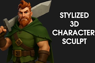 sculpt a high resolution stylized 3d character