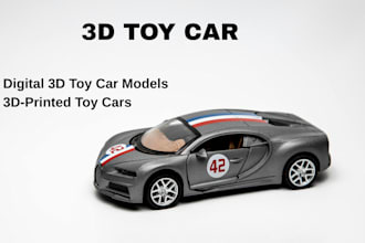 make 3d cartoon style toy vehicles for animation or print