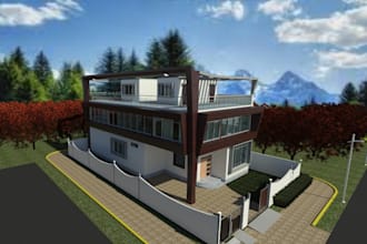 2d floor plan to 3d model, elevation, interior exterior design, rendering, light