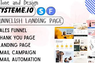 build high converting systeme io funnel, saas landing page, or funnelish site
