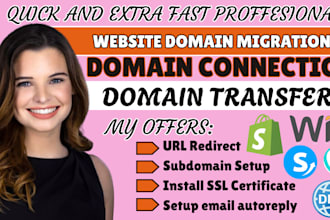 connect, transfer redirect domain, subdomain to systeme io, fix dns records