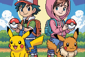 make you pixel art and draw or create you as a pokemon trainer