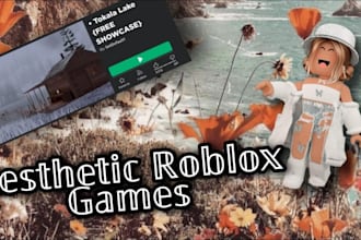 design a cozy or aesthetic roblox game with custom worlds and cute UI