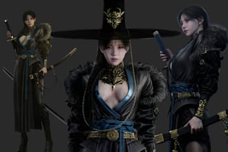 design 3d realistic character and 3d stylized model for 3d unity game in blender