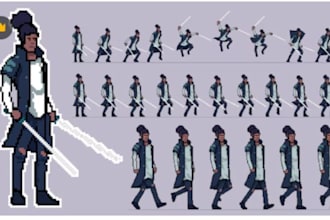 design  high quality 2d pixel art sprite sheet and animation