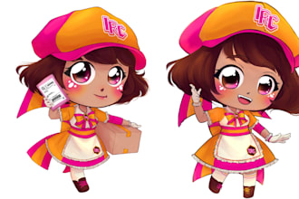 create chibi mascot anime character design kawaii chibi mascot anime logo design