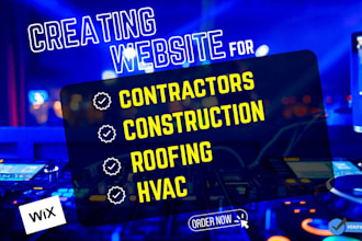design contractor hvac roofing construction website on wix