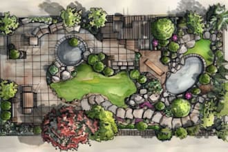 do stamp architectural drawings, floor plan, landscape plan for USA city permit