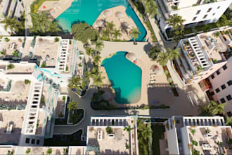 remodel 3d rendering of museum park, playground, commercial building, landscapes