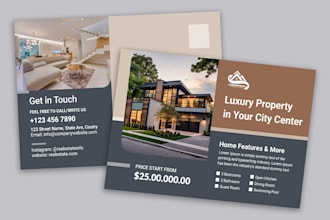 design stunning real estate and business postcards