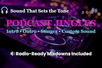 create catchy podcast jingle, intro, outro, and radio jingle music