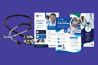 design eye catching medical, clinical, home care, healthcare brochure or flyers