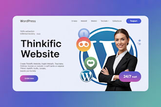 create your online course website on thinkific, kajabi, teachable, or podia