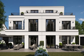 3d sketchup exterior and quality render for real estate or contemporary villa