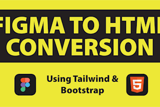 convert figma PSD and xd to responsive HTML with tailwind or bootstrap