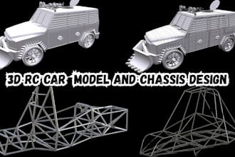 create 3d car modeling chassis rc car, van truck mini car model for 3d printing