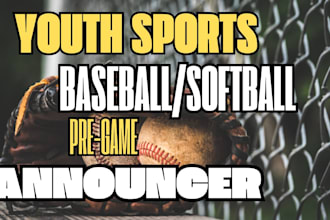 record an announcer pre game lineup for youth sports baseball and softball