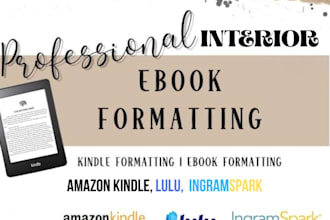 do interior book layout formatting, excel invoice design, epub ebook conversion
