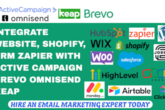 integrate website, shopify, crm zapier with active campaign brevo omnisend keap
