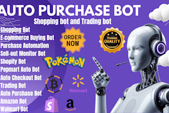 build auto purchase, popmart, pokemon, maestro, walmart and solana trading bots