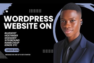 design wordpress website on bluehost siteground hostinger godaddy ionos strato