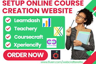 setup online course creation learndash teachery coursecraft xperiencify website