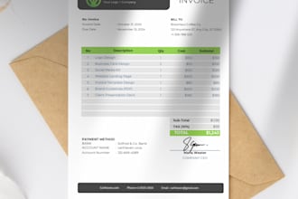 design a custom editable invoice template for your business