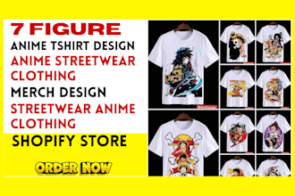 design anime tshirt design anime streetwear clothing shopify store merch design