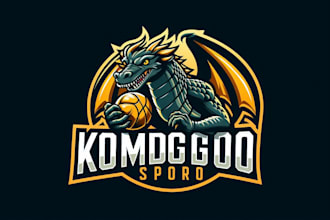 do good looking komodo dragon sport mascot logo with free source file