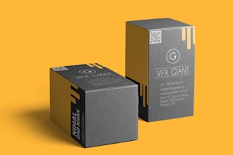 do product packaging and box design with amazon fba label and 3d mockup