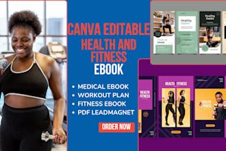 design health and fitness ebook medical ebook lead magnet workoutplan on canva
