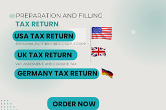 file your personal or business tax return for USA, UK, or germany