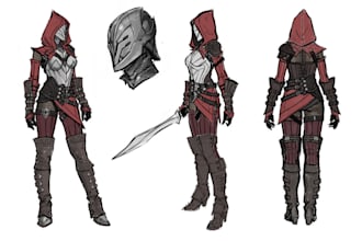 create 2d concept art and game art scifi fantasy realistic environment character