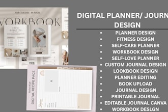 design custom editable planner printable journal lookbook canva journal, planner