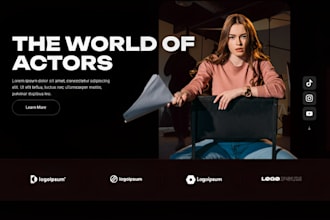 design a squarespace portfolio website for actors, filmmakers, and influencers