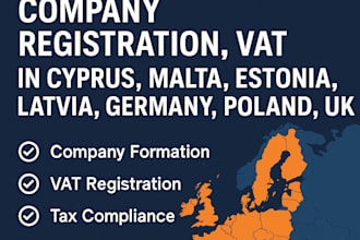 do company registration, vat in cyprus, malta, estonia latvia, germany poland uk