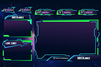 design custom twitch or youtube stream overlay, kick overlay,  facecam frames