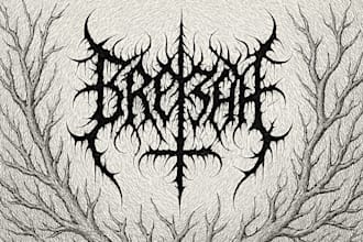 design an atmospheric black metal and dungeon synth logo