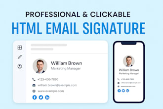 design a clickable HTML email signature for gmail and outlook