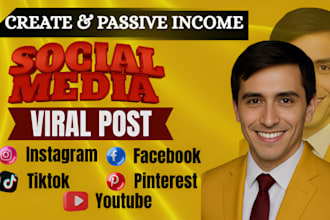 social media viral youtube, tiktok, facebook, instagram ai post, flyers or reels